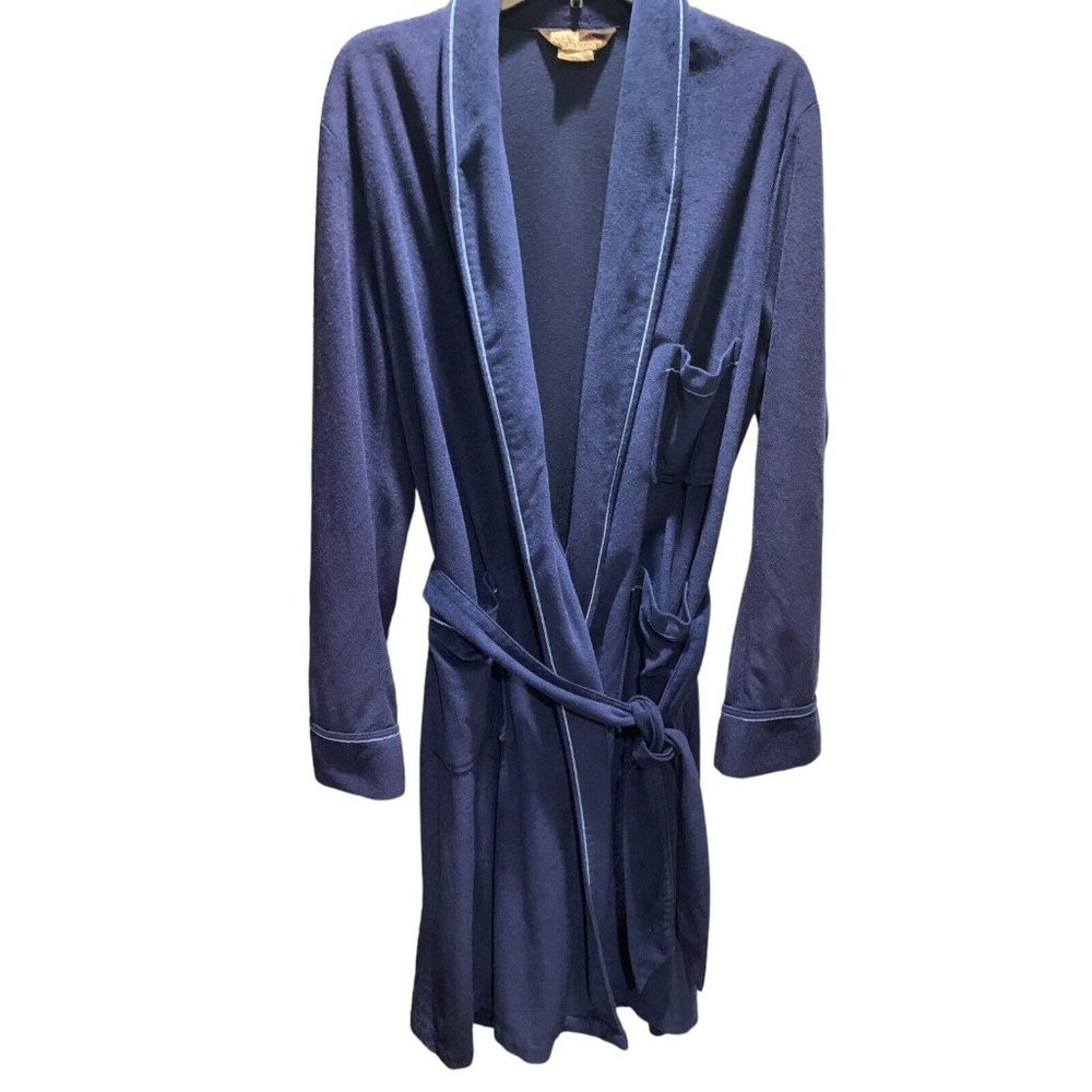 Vintage Men’s Bath Robe MONTGOMERY WARD Color Blue 3 Pockets